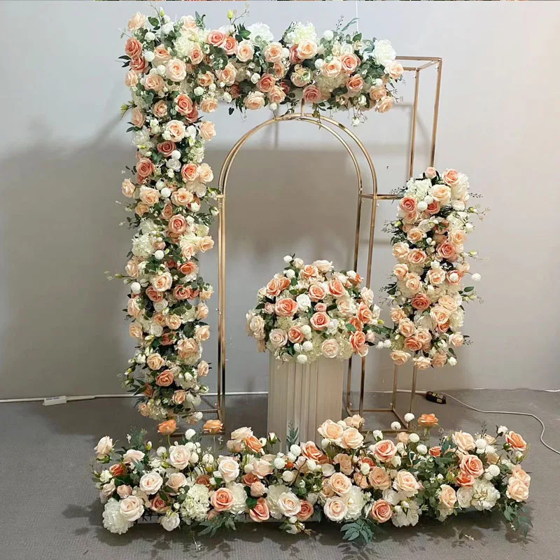 

Flower Row Arch Artificial Triangles Hanging Artificial Orange Flowers Burgundy Wedding Artificial Arch Flowers