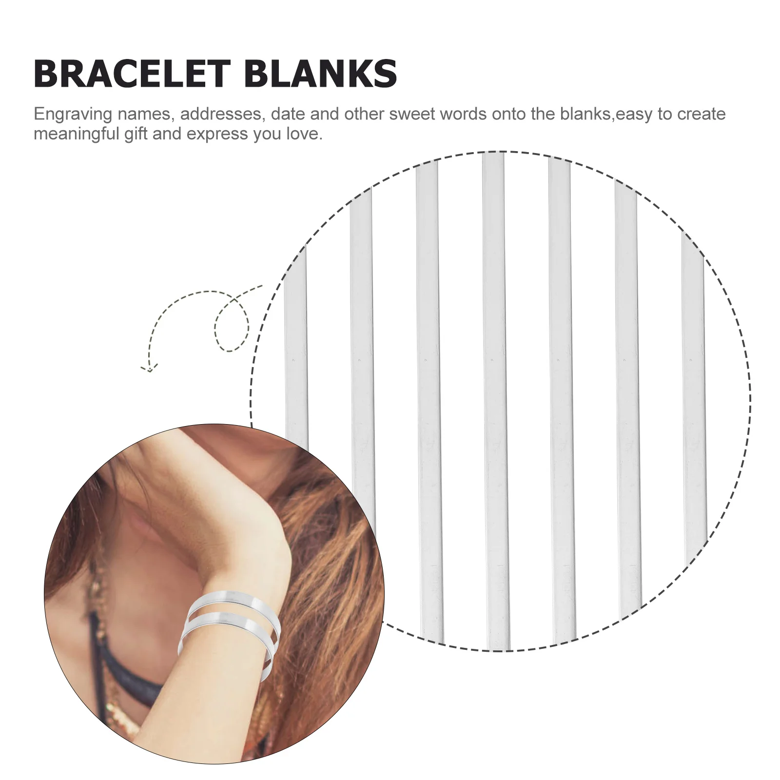 

10pcs Stainless Steel Bracelet Inner Core Blanks DIY Sublimation Jewelry Making Chain Customizing Bracelet Gifts