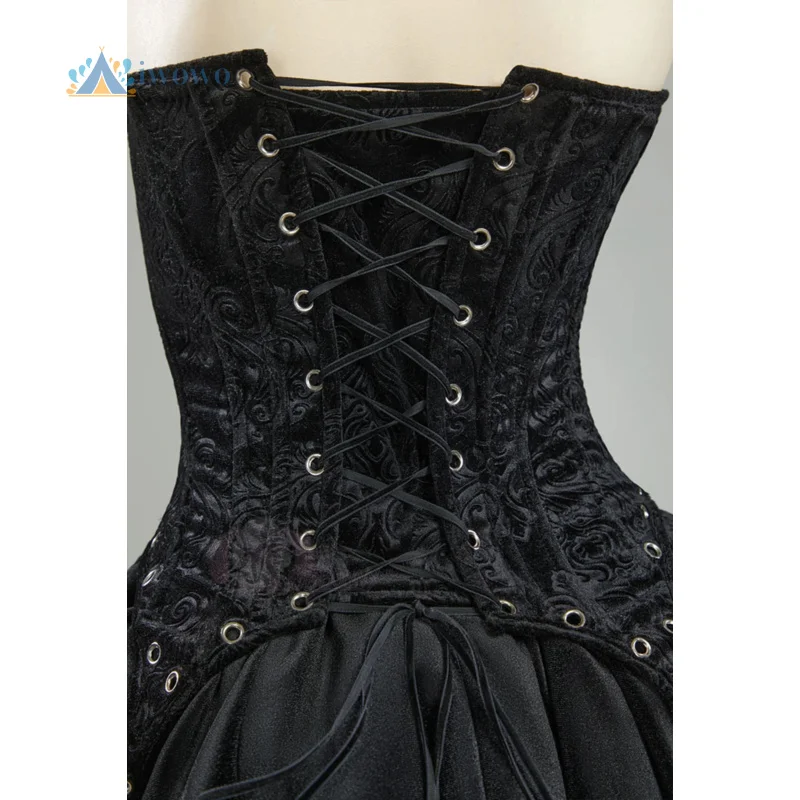 فستان نسائي من Miss Misa أزياء تنكرية من الساتان القوطي برباط علوي تنورة مشد مع جوارب شبكية طقم أكمام بدلات لعب الأدوار الأنيمي