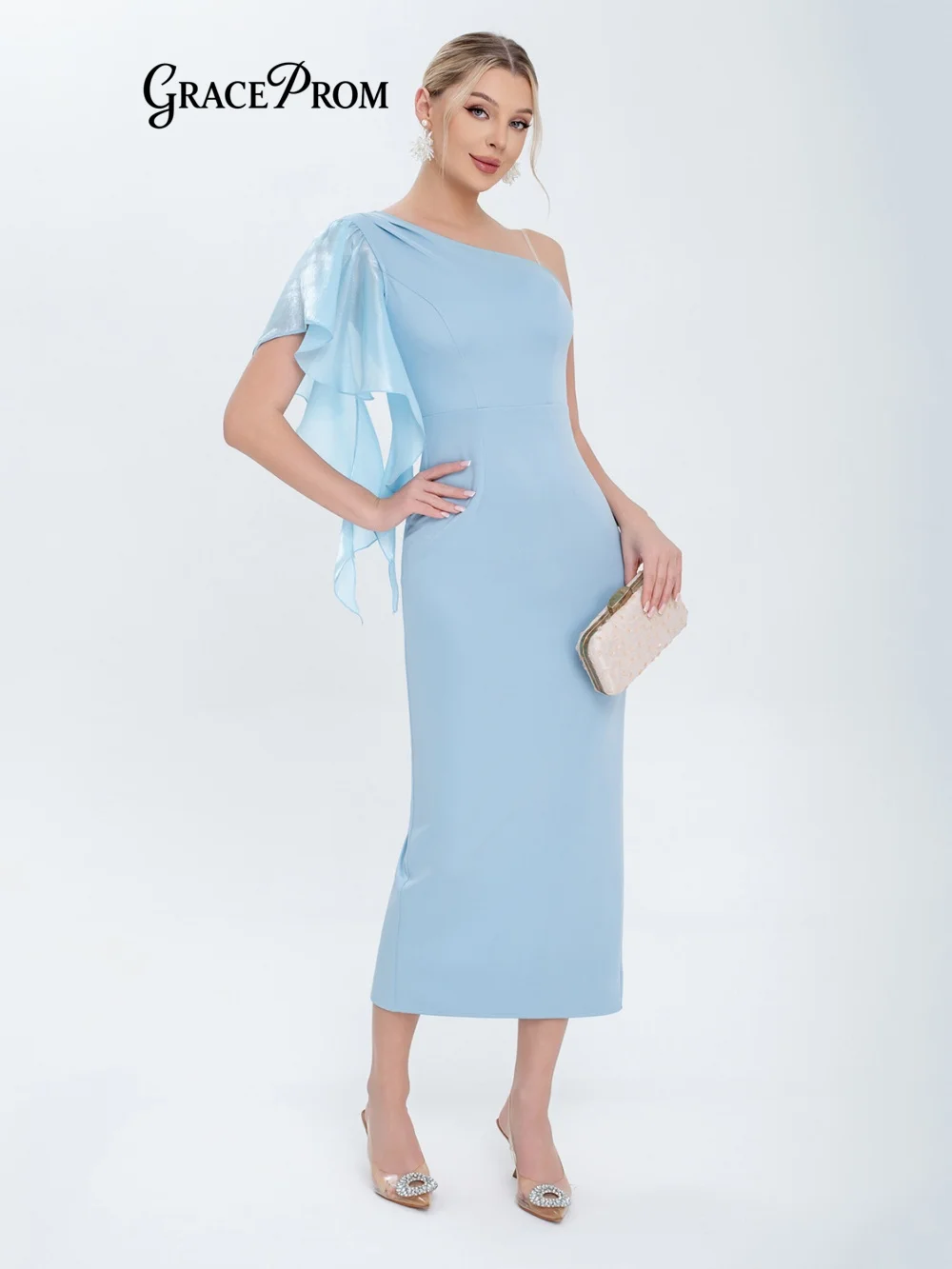 Formelles One-Shoulder-Abendkleid 2026, modisches Chiffon-Partykleid, klassisches, bodenlanges A-Linien-Kleid für die Brautmutter