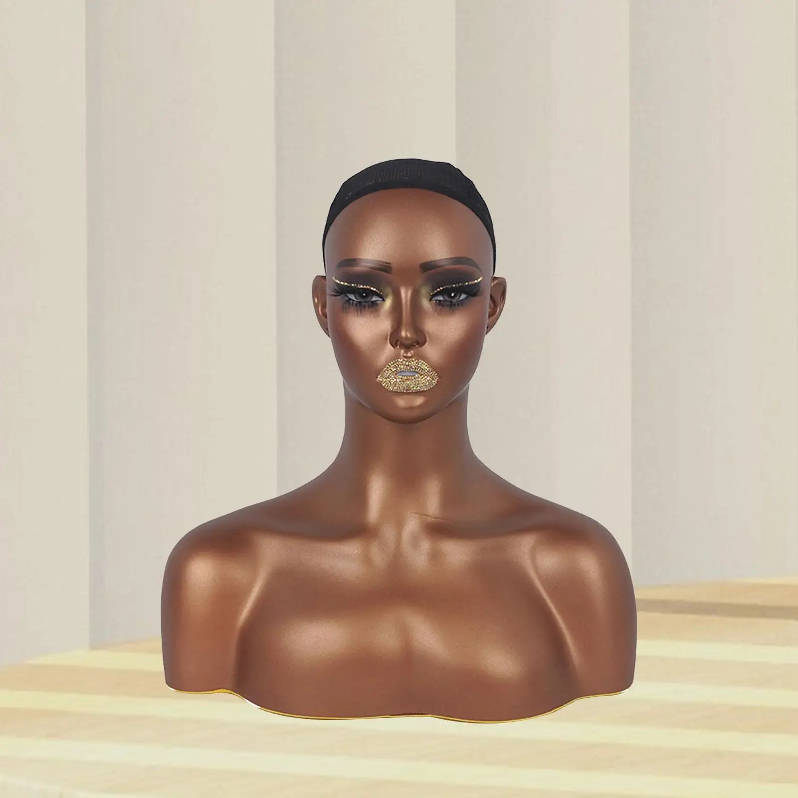 Реалистичная женская голова манекена, модель дисплея парика, окружность головы, 53 см, держатель для парика, ПВХ манекен с плечом для изготовления париков