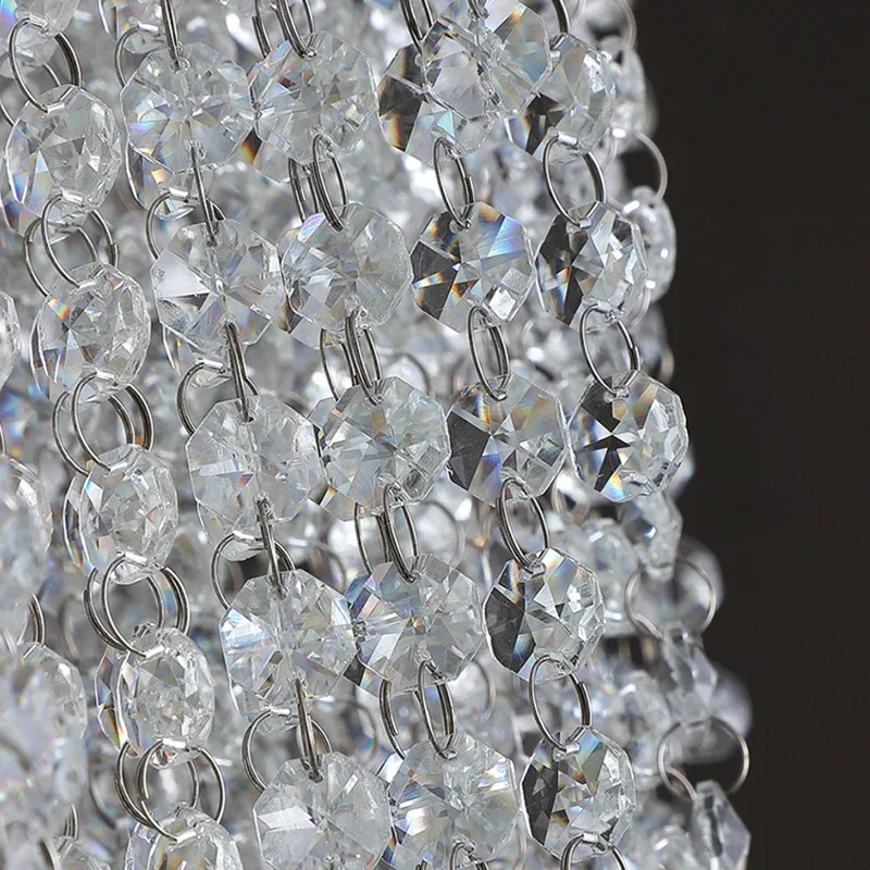 الفاخرة الدرج كريستال LED الثريا لغرفة المعيشة اللوبي حلقة كبيرة حديثة كريستال نجف يُعلق بالسقف الكروم مصباح داخلي طويل