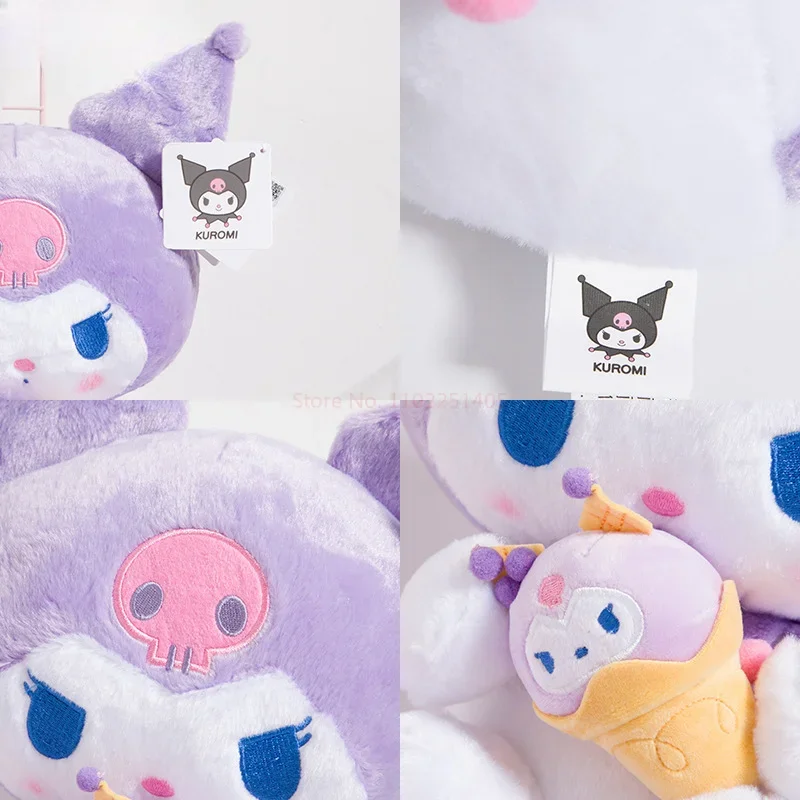 Sanrio Kuromi – poupée en peluche de dessin animé, 30cm, oreiller doux, jouet, ornements de chambre, cadeau d'anniversaire et de noël pour enfants