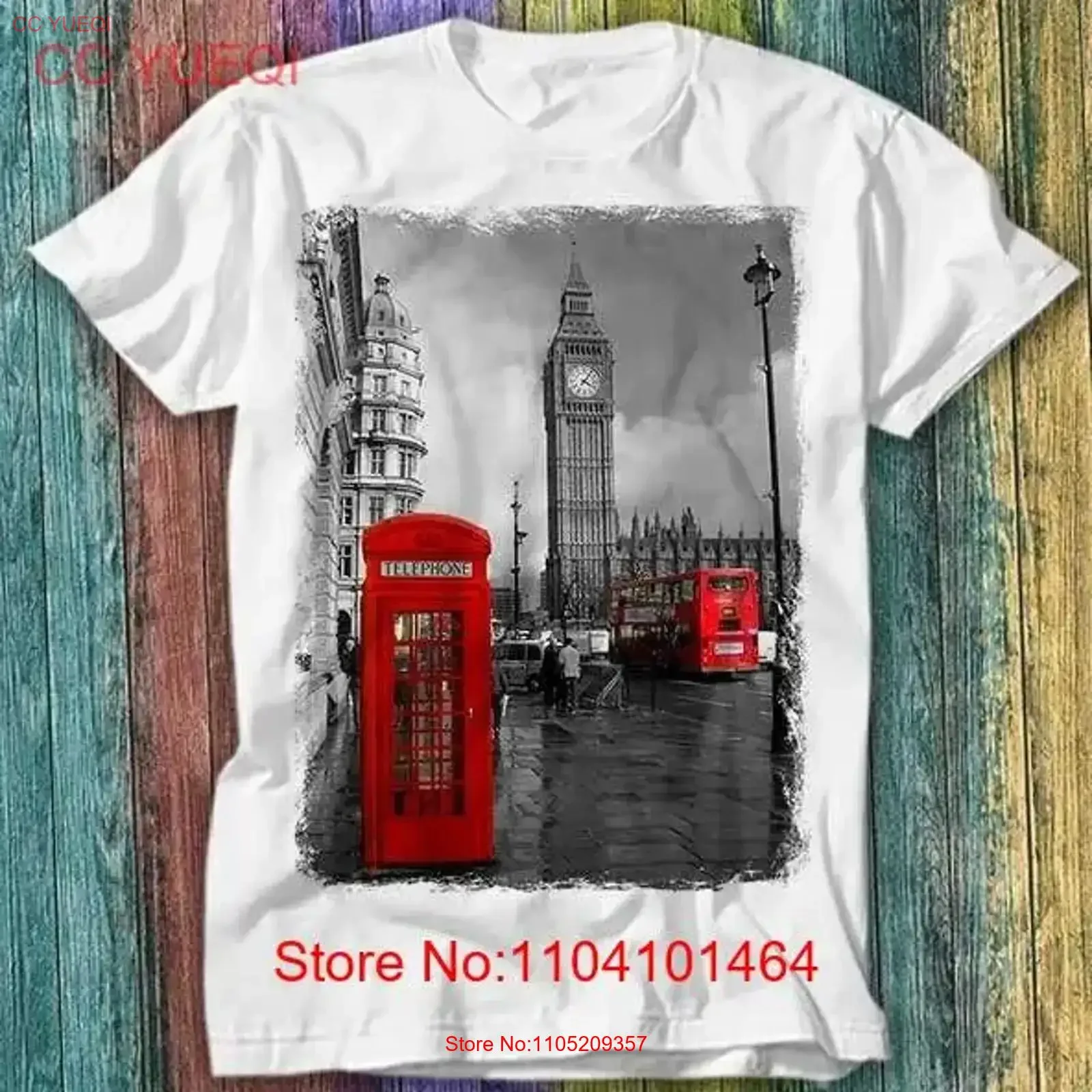 لندن الأسود الكابينة بيغ بن الأحمر كابينة الهاتف ذات الطابقين حافلة تي شيرت أعلى 457 خمر غسلها تنوعا الأزياء تنفس لينة