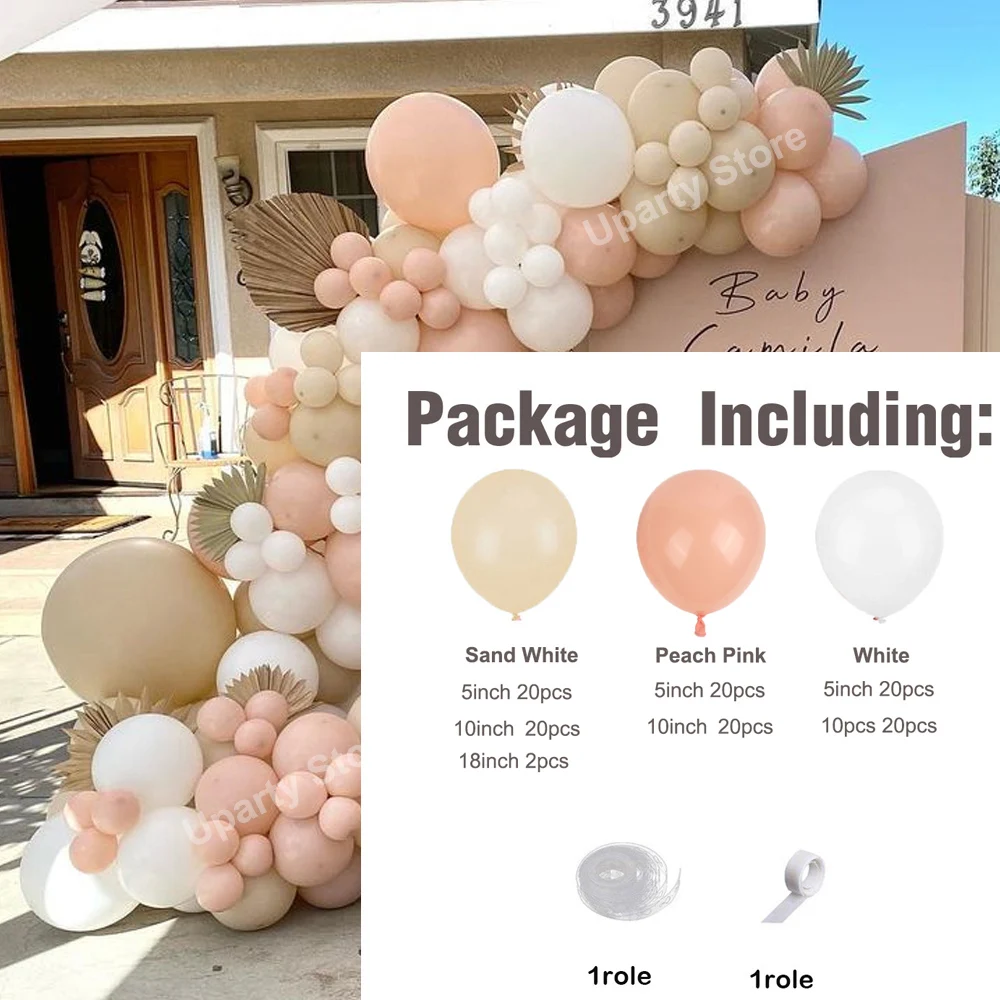 Arche Ballon Beige, Kit 153pc Anniversaire, Guirlande Nude Abricot Sable Blanc Double-Fourré Latex pour Douche de Bébé, Mariage, Fête Bohème Arche Ballon Beige, Kit 153pc Anniversaire, Guirlande Nude Abricot Sable Blanc Double-Fourré Latex pour Douche de Bébé, Mariage, Fête Bohème