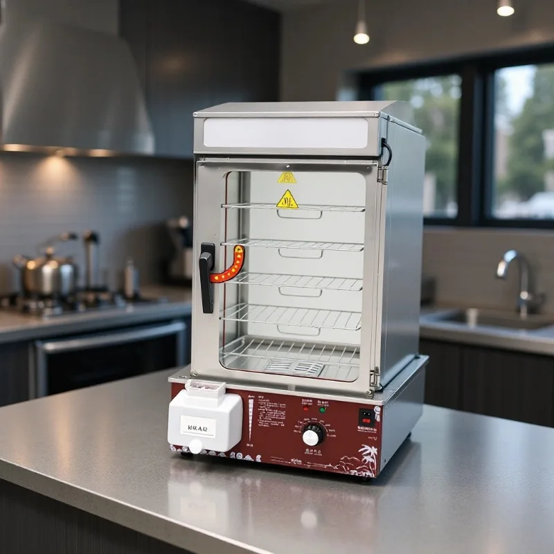Breakfast Shop Food Machine, Steamed Bun Machine Commercial Bread Machine 5-Layer Stainless Steel Electric Steamer