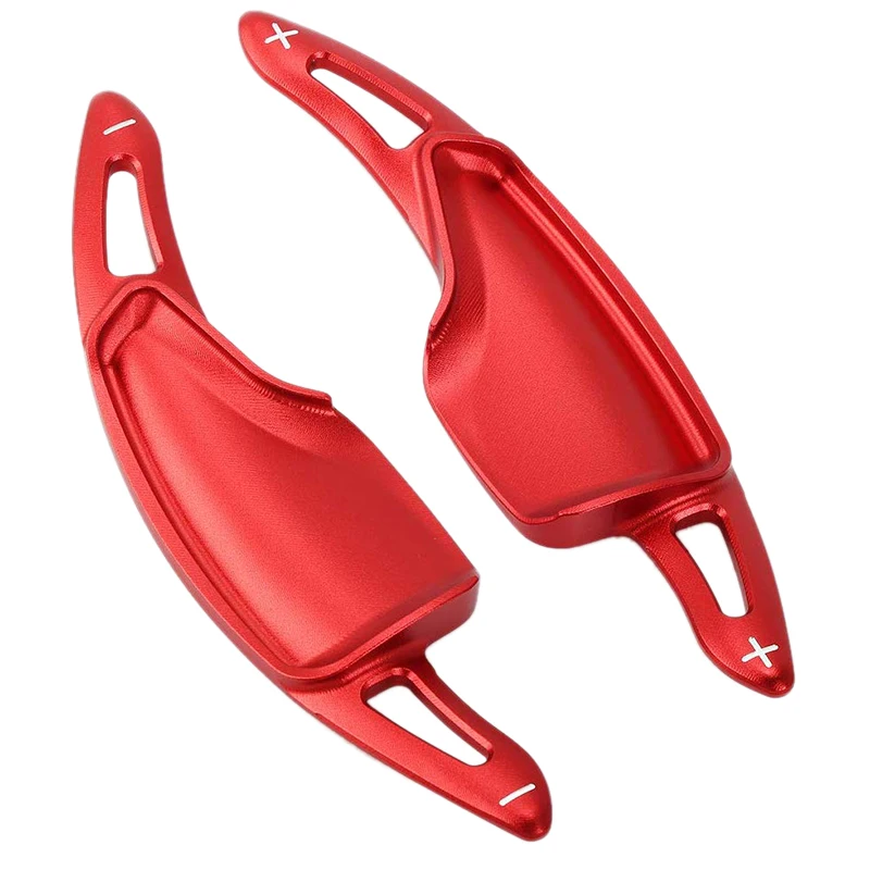 2PCS/Pair Aluminum Steering Wheel Paddle Shifter Extension for Chevrolet Camaro 2017 2018 2019 Chevy C7 Corvette 2015-2019 (Red)