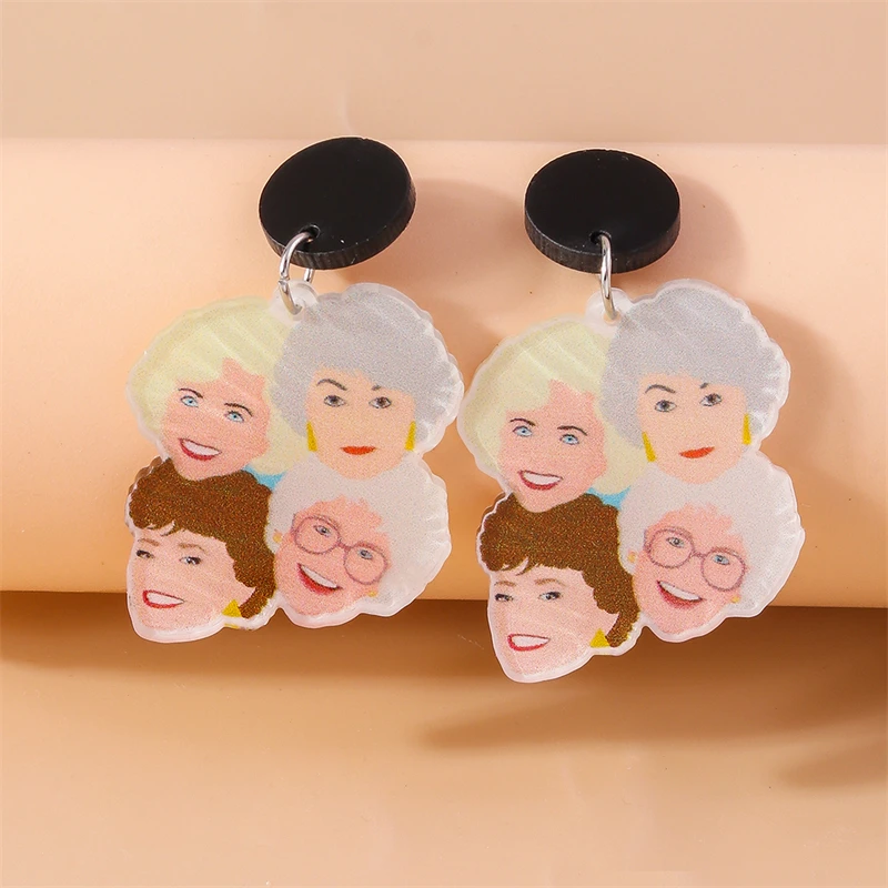 

Funny Four Grandma Stud Earrings for Women Girls Party Fetival Jewelry Gifts