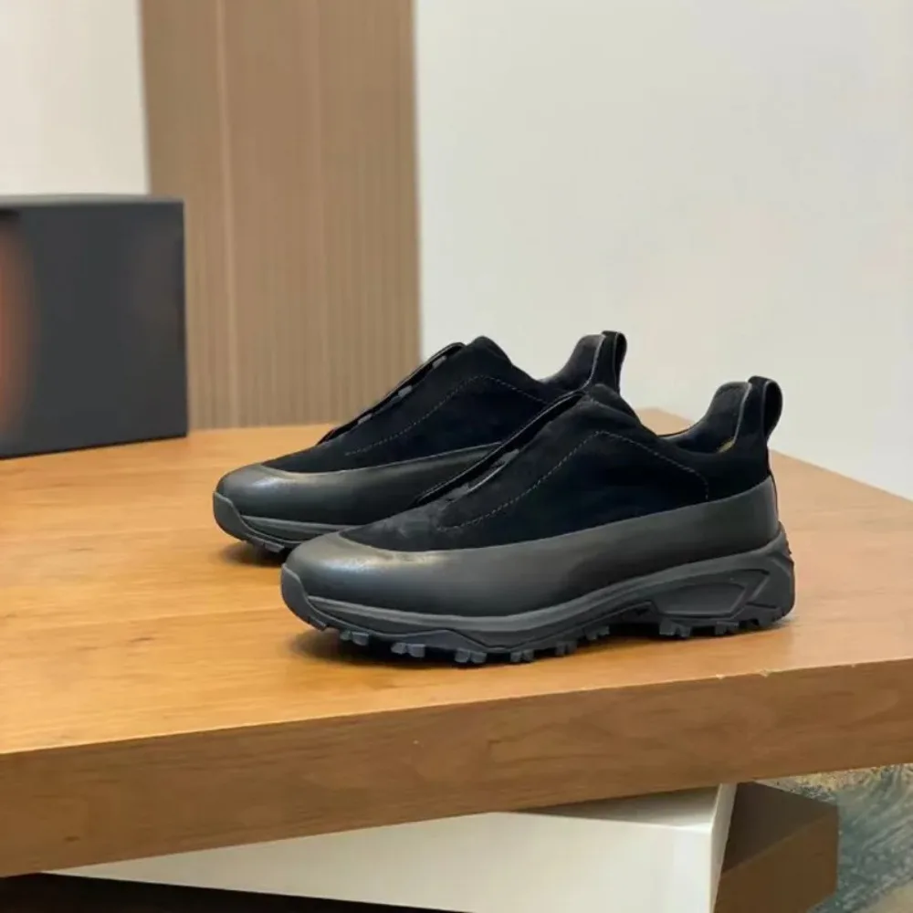 

2026 New Men's Casual Sneakers Luxury Designer Genuine Leather Thick-Sole Lightweight Comfortable Non-Slip Low-Top Running Shoes