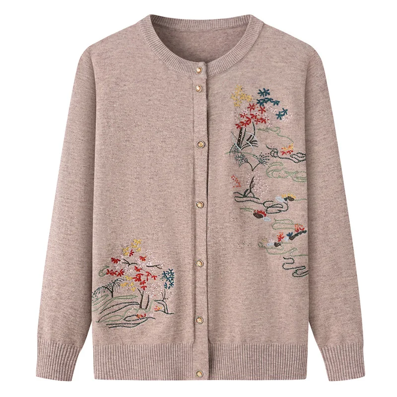 خريف شتاء جديد إمرأة التطريز زهرة سترة موضة واحدة الصدر سترة الإناث سترة مرونة الترفيه بلوزة القمم #4