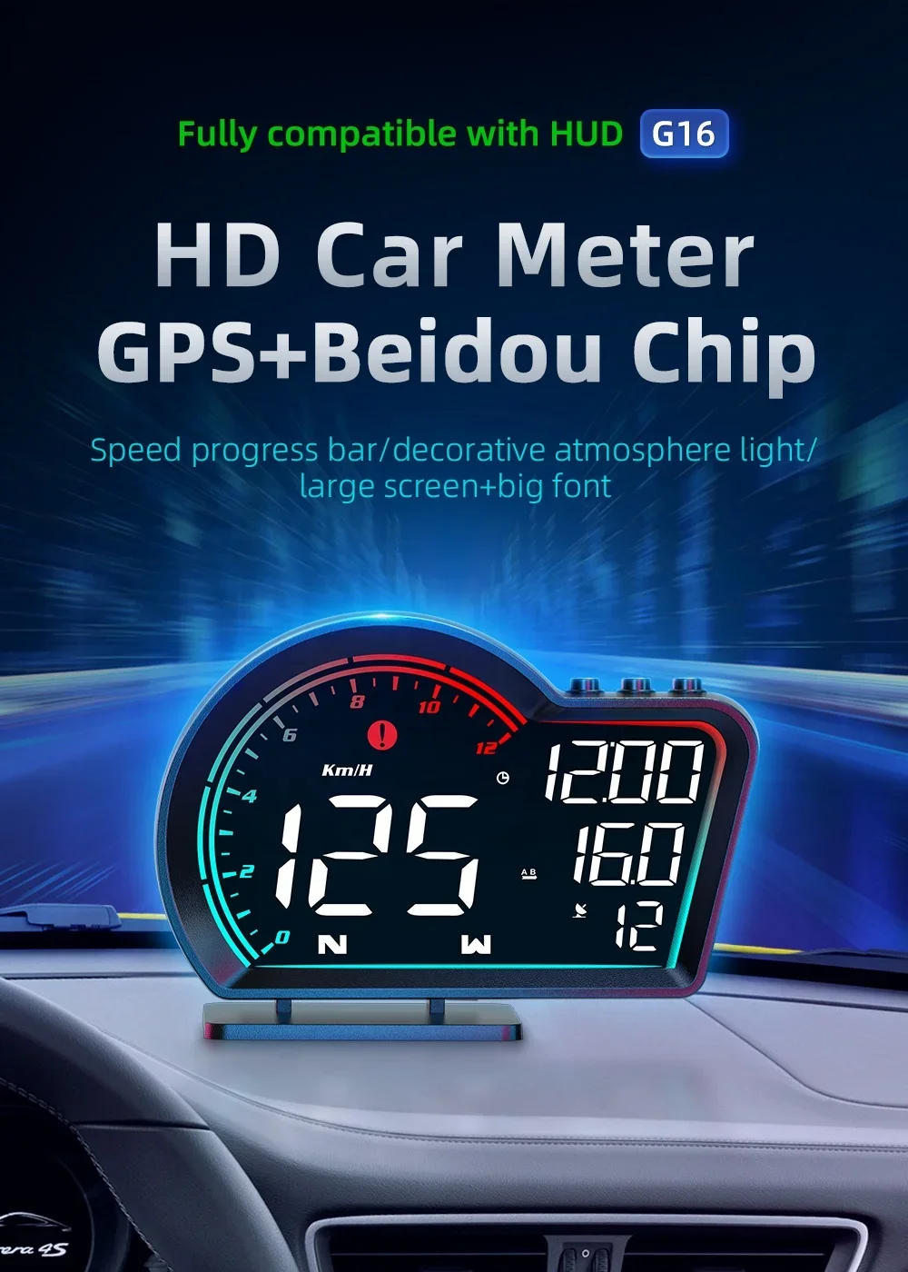 Multifunctional Automotive Electronics G16 Automotive Global Positioning System Head-up Display Speedometer Auto Parts