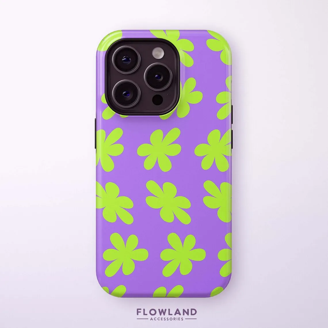 Coque de téléphone de luxe à motif de fleur verte, étui arrière Double couche pour iPhone 17 16 15 14 13 12 11 Air Pro Max Plus