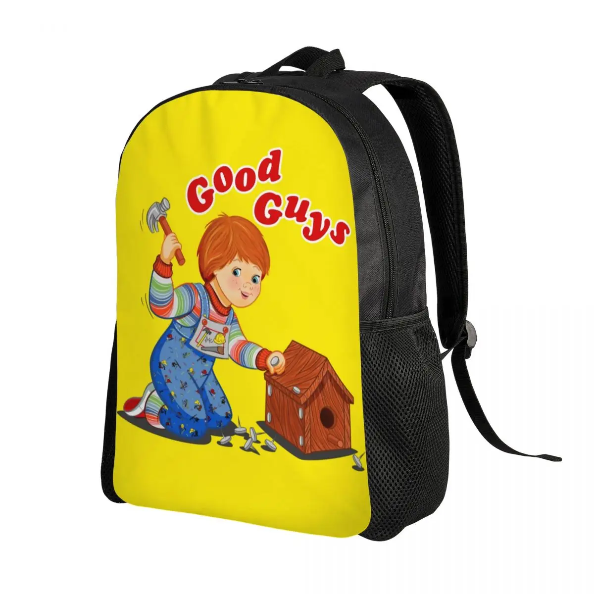 Good Guys Carpenter Laptop Backpack Women Men Casual Bookbag for College School Students Cartoon Child's Play Chucky Doll Bags