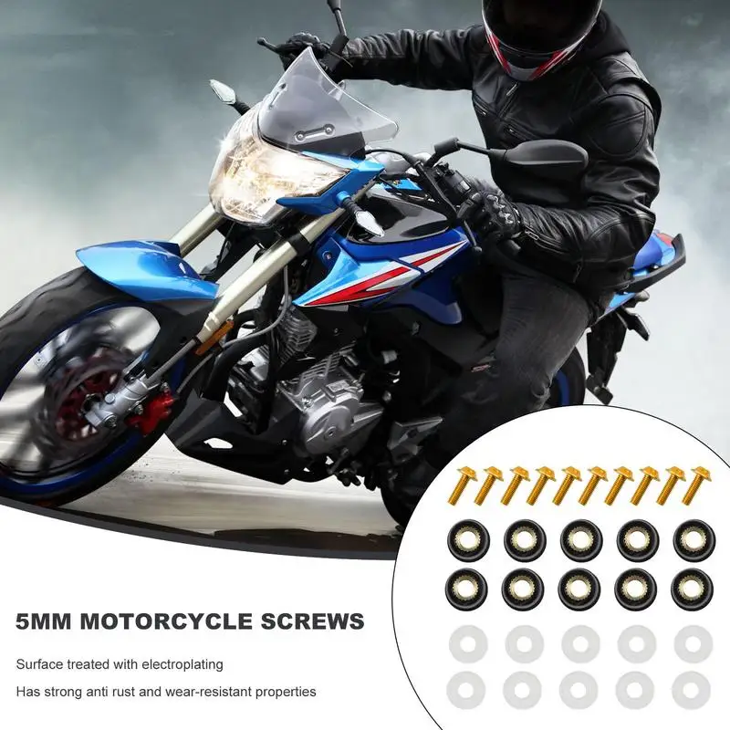 

Комплект болтов обтекателей для мотоциклов винты для ветрового стекла 5 мм комплект винтов обтекателей запасные болты и набор гаек 10 шт. крепежных винтов