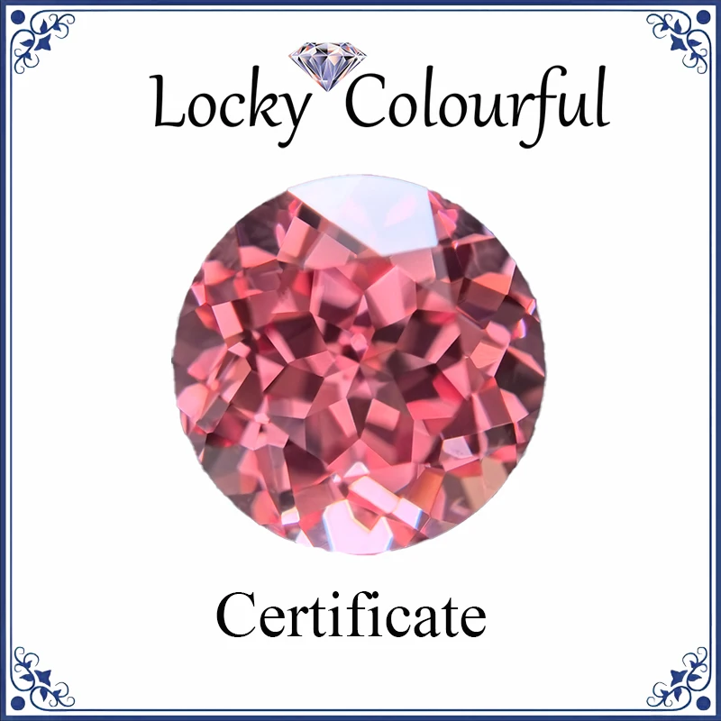 Perles de charme de forme ronde rose pour la fabrication de bijoux à bricoler soi-même, mariée de laboratoire, certificat AGL sélectionnable, matiques exécutives, qualité supérieure