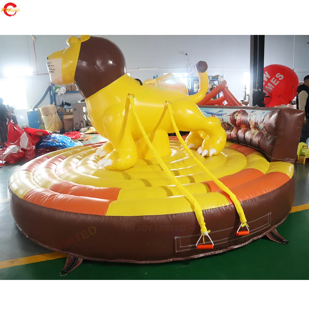 Free Door Ship 5m Dia Inflatable Lion Ride Rodeo Riding Carnival Sport Game Toys for Sale