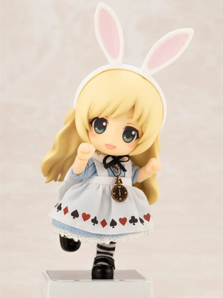 Q Version Alice in Wonderland Figurine with Ear Ear Clay Doll Jointed Moveable Cute Girl Model Collectible Anime Toy from Japan - view 2