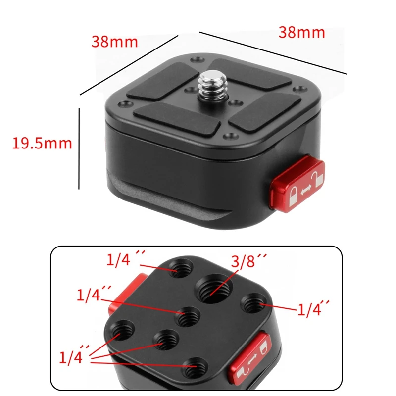 Quick Release Plate Clamp Mount Plate Board With 1/4 Screw For Camera Monitor Fill Light Stabilizer Tripod Adapter
