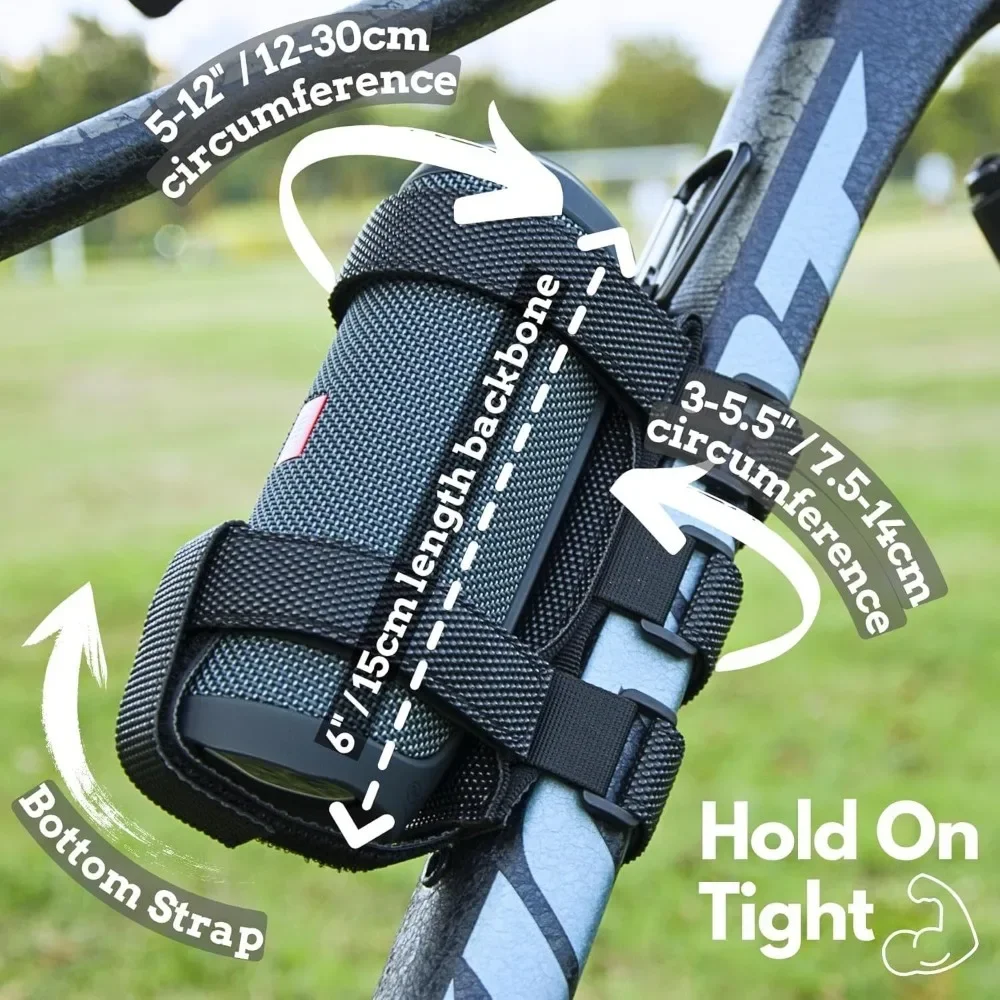 Golf Cart Bike Speaker Mount, Waterproof Strap Holder for 5–10in Bluetooth Speaker, Fits UTV ATV Scooter Stroller Railing