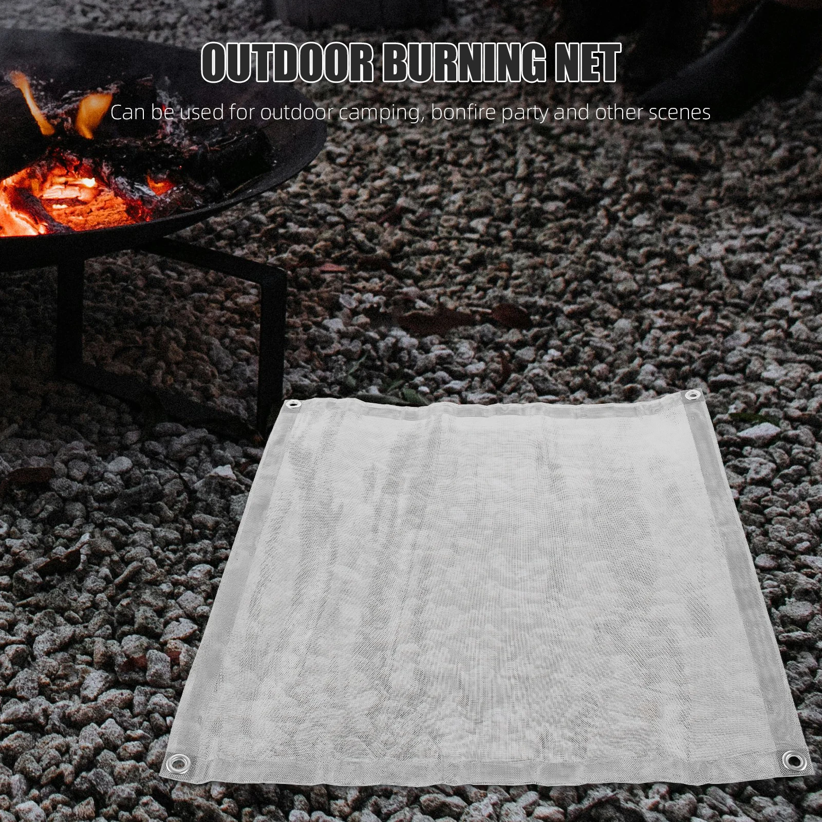 

Outdoor Foldable Stainless Steel Fire Pit Mesh Camping Barbecue Rack Mat Bonfire Stand Mesh Portable Campfire Net