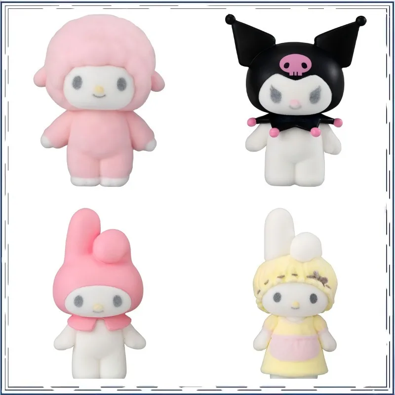 

Hello Kitty Kuromi Flocking Gashapon Desktop Ornament Action Figure Model Toys