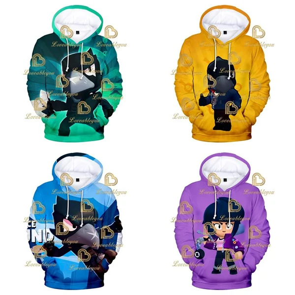 Kids Hooded Sweatshirt Winter Clothes Pullover Boys Anime Figures Hoodie Bibi-Heros Bro-Game Cosplay Coat Clothes Fleece Tops