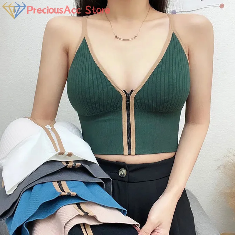 حمالات صدر مثيرة بدون خياطة للنساء ، ملابس داخلية مبطنة ، حمالة صدر عارية الظهر ، قمة النوم ، لياقة بدنية لاسلكية ، حمالة صدر بسحاب ، ملابس داخلية #2