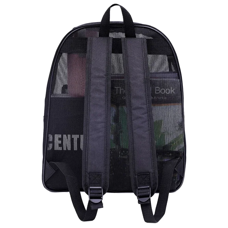 Women Transparent Backpacks Mesh Backpack for Boys and Girls Light Weight Rucksack Travel Black Student Bag