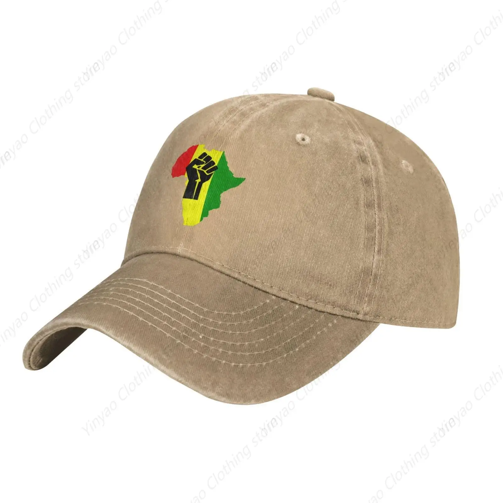 

Adult Truck Driver Dad Hat Black Pan African Power Punch Printed Baseball Hat Retro Cowboy Hat