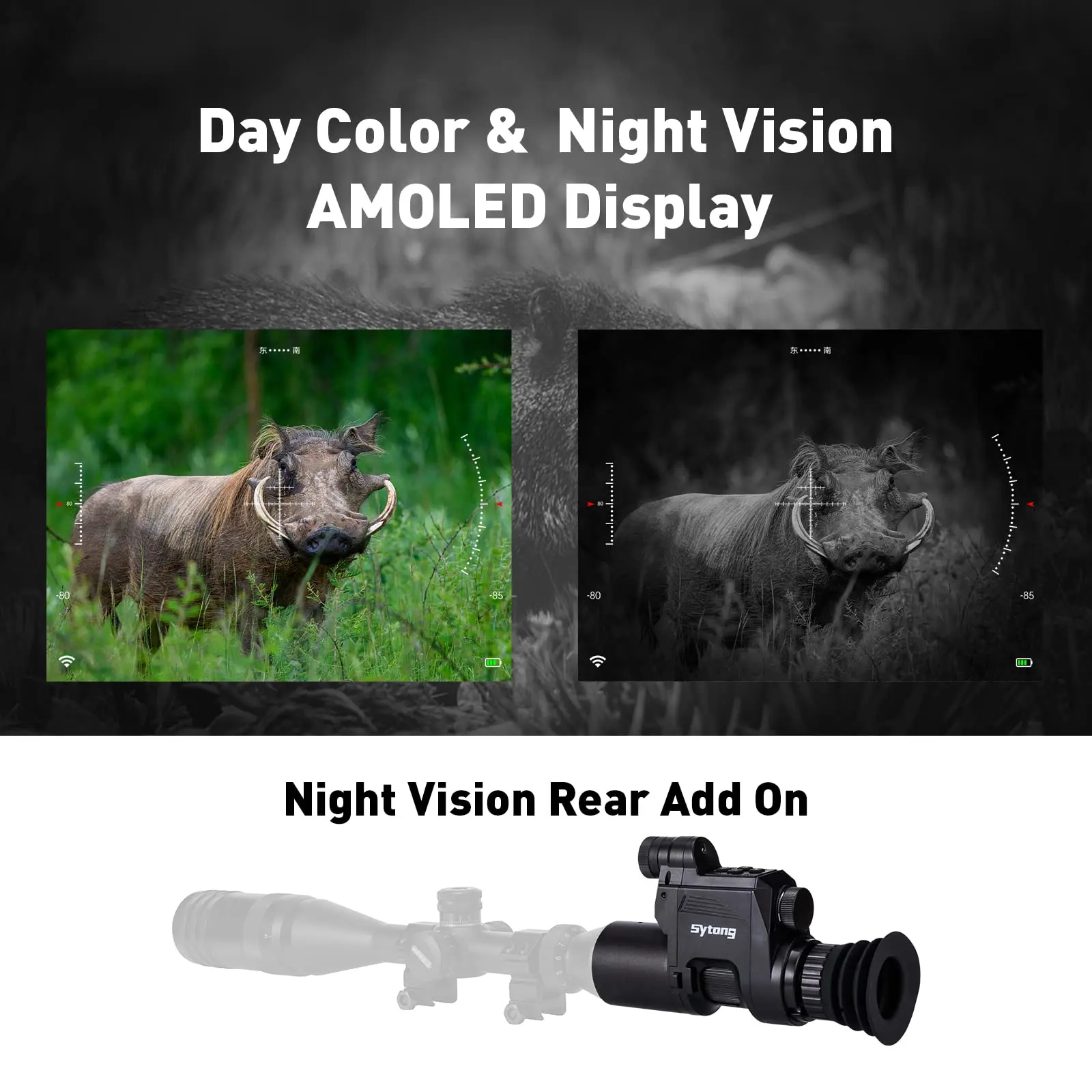 Sytong Night Vision Device HT-66 Digital Rifle Scope Withstand Mount Aiming Riflescope App WIFI Live Image Night Vision Scope