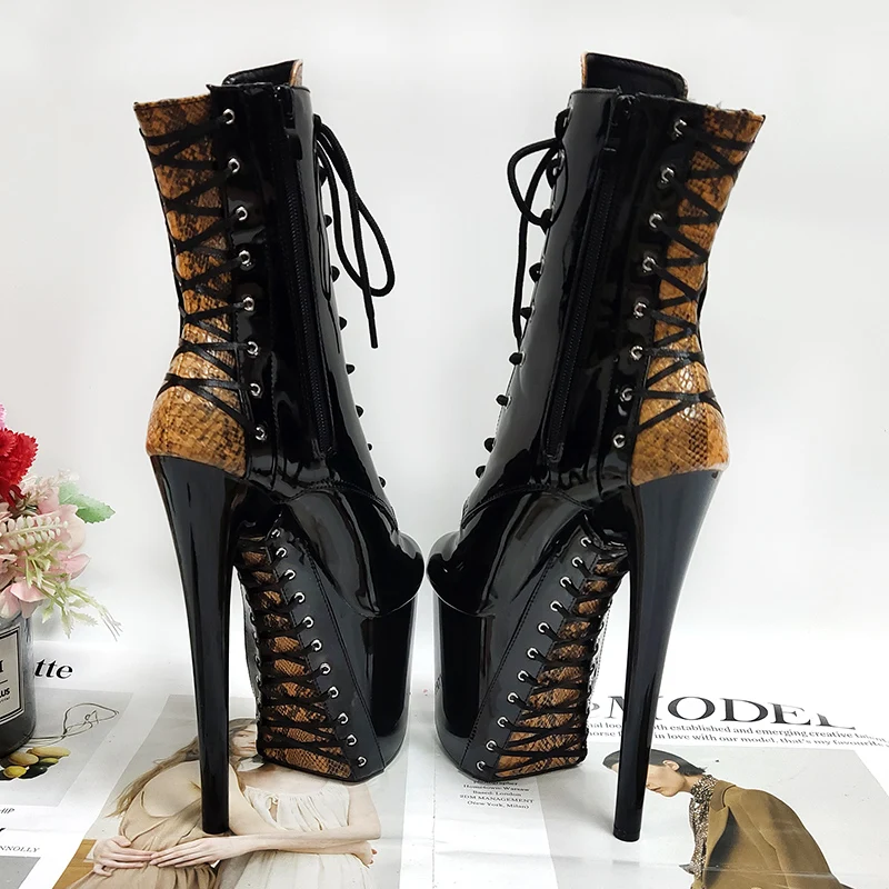 

Туфли Tacosto на тонком каблуке 8 дюймов, на платформе, на шнуровке, для экзотических танцев, стриптиза, танцев на пилоне, 20 см, для кроссдрессинга