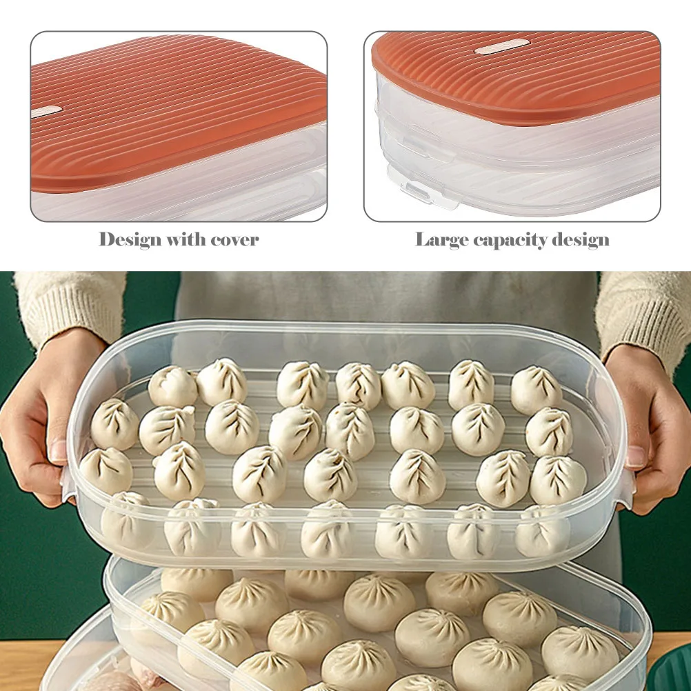 

1set 1Set Double Layer Food Storage Container Lid Fresh Keeping Box Fridge Kitchen Use Superposable Vegetable Fruit Case
