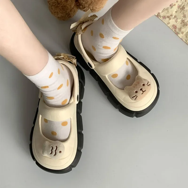 New Cute DIY Cat Fish Fashion Clogs For Women Indoor Street Slippers Soft EVA Close Toe Platform Shoes Female Leisure Mulers - view 6
