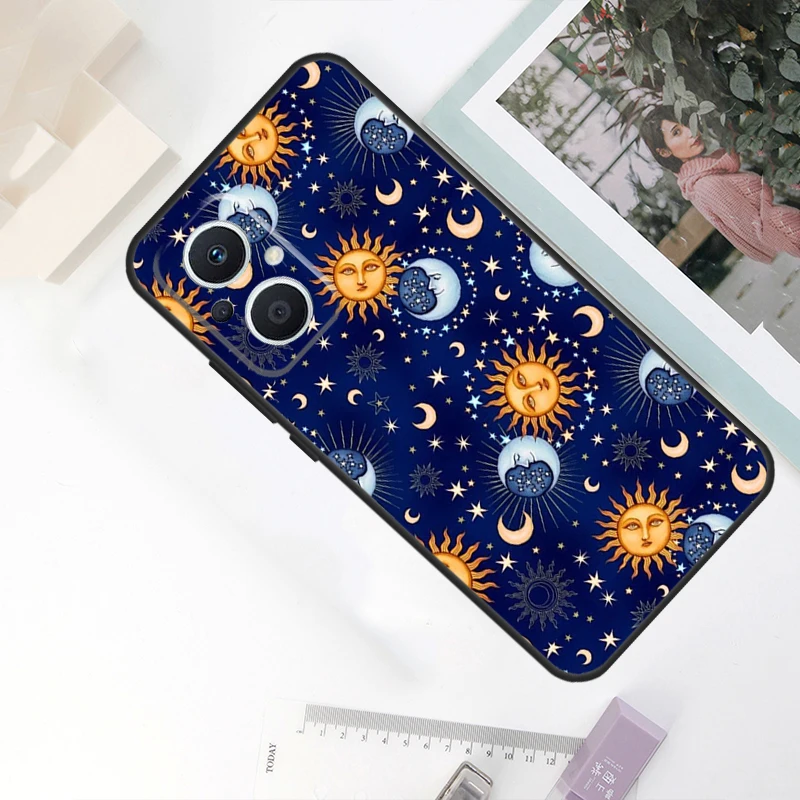 Sun Moon Face Case For OPPO Reno 8T 4Z 5Z 11F 10 Pro 4 5 6 8 7 Lite OPPO Find X6 X5 Pro X2 X3 Neo Cover