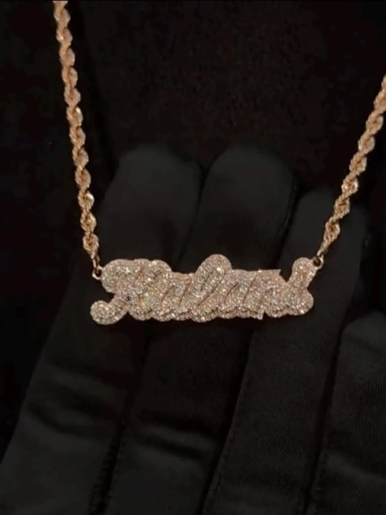 Personalized Name Pendant With Bling Cuban Link Chain Moissanite Custom Iced Out Letters Necklace Hiphop Jewelry Gift for Him