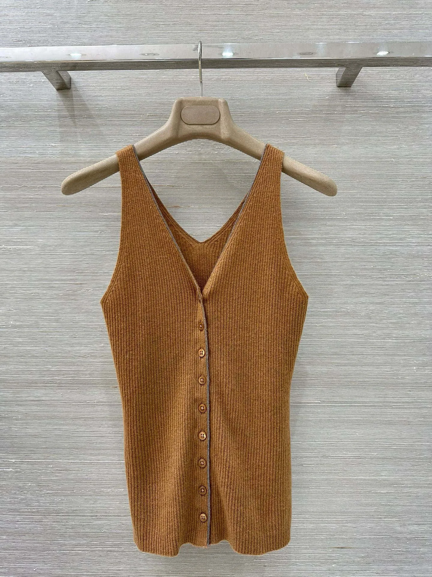 Clásico Simple Color básico Camere Chain V-Ne Csole Ropa interior de mujer Mezcla de lana suave Slim Fit Faionable