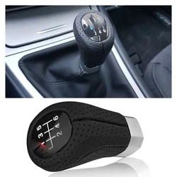 For BMW E64 E63 M4 E61 530XiT E60 M5 535xi 530xi 525xi E46 Gear Shift Knob Cover Black Leather 6 Speed Car Interior Accessories