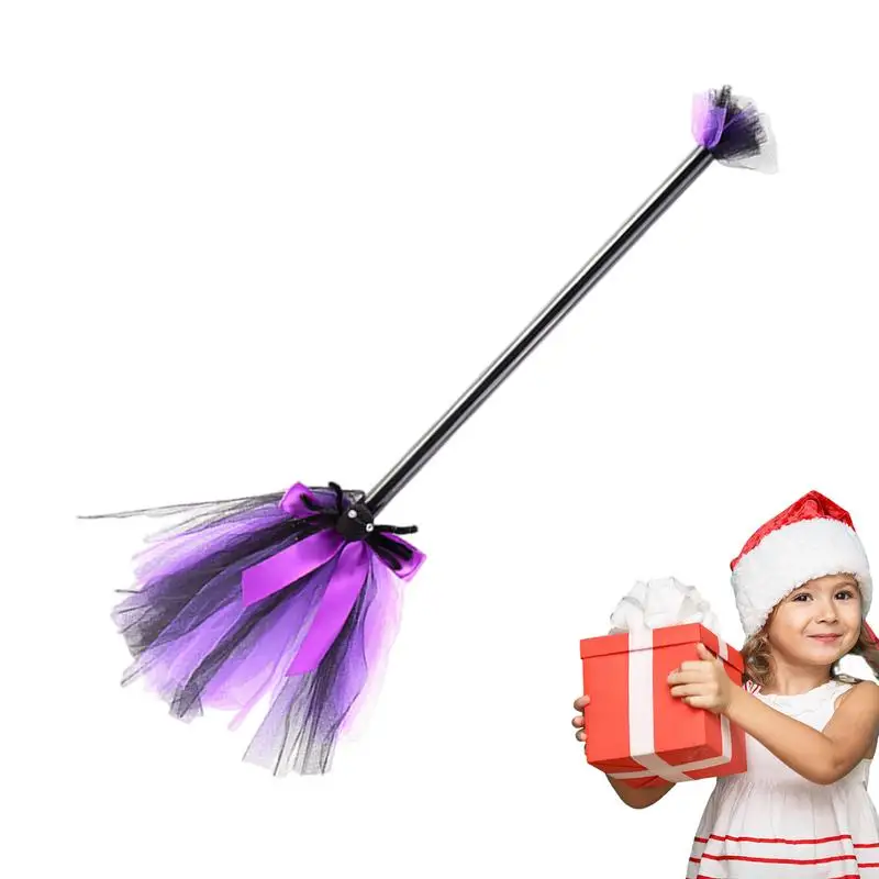 1Pc Broom Witch Costume Small Broom Realistic Wizard Flying Broom Props Witch Broom stick For Toddlers Cosplay Costume Party