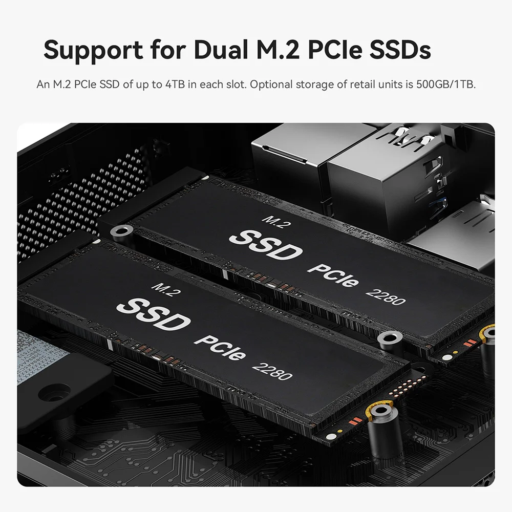 Ordinateur de jeu de bureau Beelink Mini PC SER5 MAX AMD Ryzen R7 6800H 8 cœurs DDR5 32GB 500GB 1TB SSD WiFi 6 ventilateur silencieux