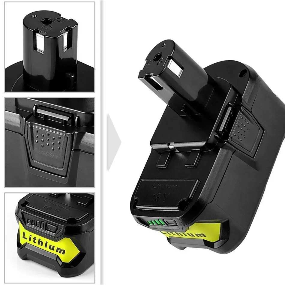 FOR Ryobi 18V cordless tool battery RB18L25 P107 P108 P109 P102 P103 6Ah Suitable for Ryobi 18V rechargeable lithium battery