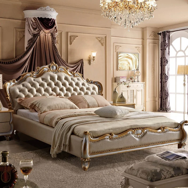 

Moderne home schlafzimmer möbel weiß antiken Europäischen stil prinz bett rosa Prinzessin bett Hochzeit leder bett