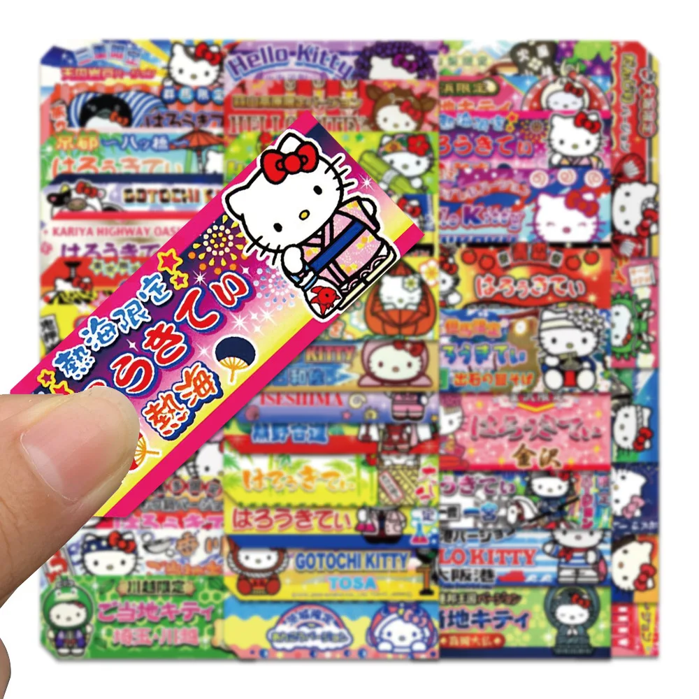 60PCS Sanrio Mixed Stickers Cute Hello Kitty Stickers HelloKitty Decals DIY Phone Luggage Laptop Guitar Sticker Kids Toy