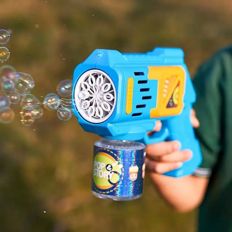 Máquina de burbujas automática eléctrica espacial, pistola de burbujas, baño en la playa de verano, juegos al aire libre, juguete de burbujas de fantasía para niños