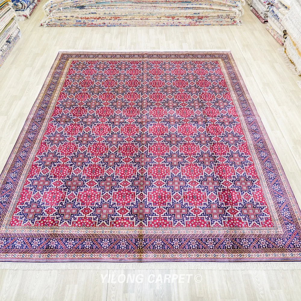 305x396cm Handknotted Silk Carpet All-Over Home Interior Luxury Tribal Rug (BL031)