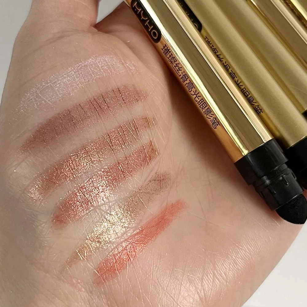 Canetas de sombra de olho com glitter, à prova d'água, cabeça dupla, contorno, sombra de olhos, natural, à prova de manchas, aegyo sal, destaque, casamento