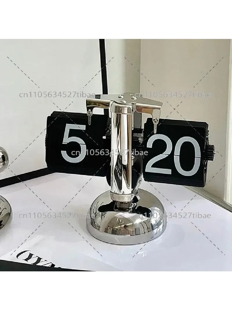 Retro Flip Clock for Desk Home Decor Automatic Creative European Style Bedroom Office Table Display