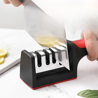 4-Stage Manual Knife Sharpener for Kitchen Home Use, Easy to Use for Knives Scissors Sharpening