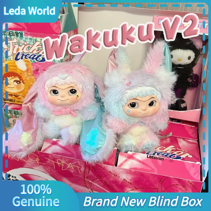 

Miniso 100% оригинал Wakuku V2 Fox & Bunny слепая коробка серии Trick or Treat слепая коробка Kawaii модная плюшевая подвеска сумка украшение