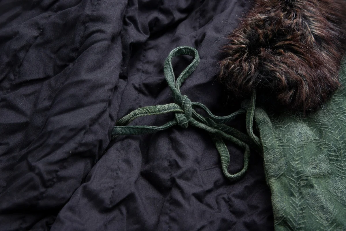 سترة قطنية مطبوعة عرقية عتيقة، معطف مبطن كبير الحجم مع ياقة فرو للنساء، ملابس خارجية بوهيمية شتوية دافئة بأربطة #5