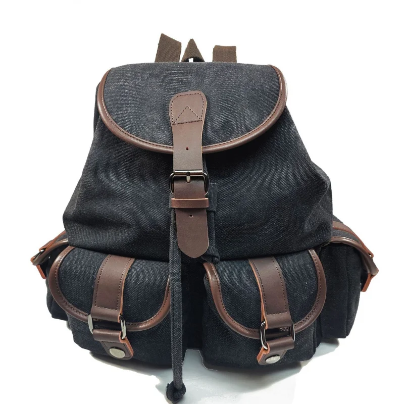 Cowboy trend cool double shoulder bag, academic style casual commuting versatile hand-held small backpack, multi-pocket backpack